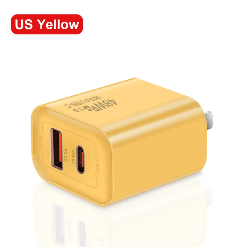 48W Fast Charger Set 4 in 1 2M USB C Cable Multi Port Wall Adapter For iPhone 17 17 Air 16 15 Pro Max Samsung Galaxy S26 S25 S24 Ultra iPad AirPods Universal Travel Power Block