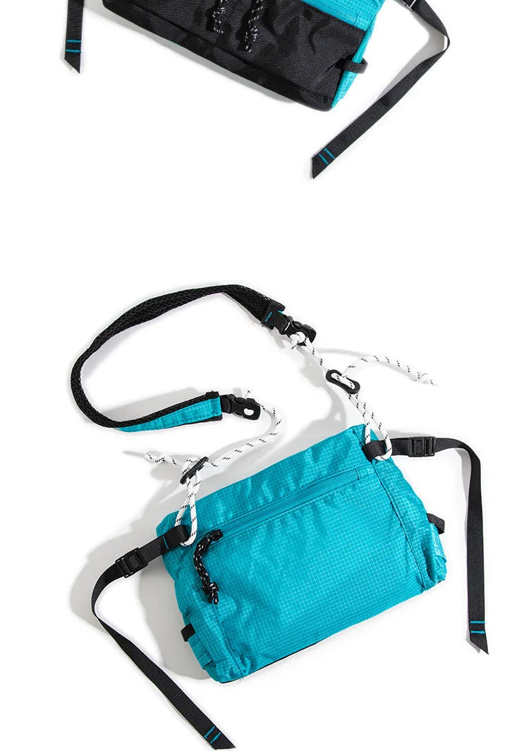 Outdoor Sports Crossbody Sling Bag Nylon Retro Waterproof Tear-Resistant for Cycling Running Hiking Outdoor Essentials