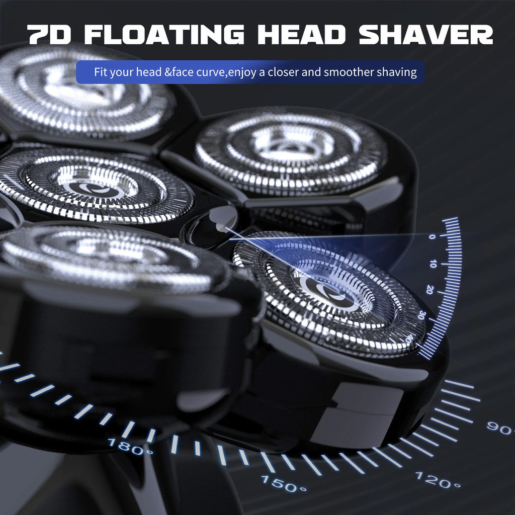 SEJOY Electric Shaver for Men 7D Magnetic Floating Wet/Dry Head Razor Hair Trimmer USB Rechargeable LED Display Beard Trimmers