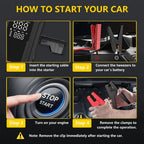 Car Jump Starter with Air Pump 4000A Jump Starter &150PSI Air Compressor, Portable Auto Power Banlk ,Tire Inflator, LED Light