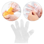 100pcs Transparent Disposable PE Sanitary Gloves for Restaurant Kitchen BBQ