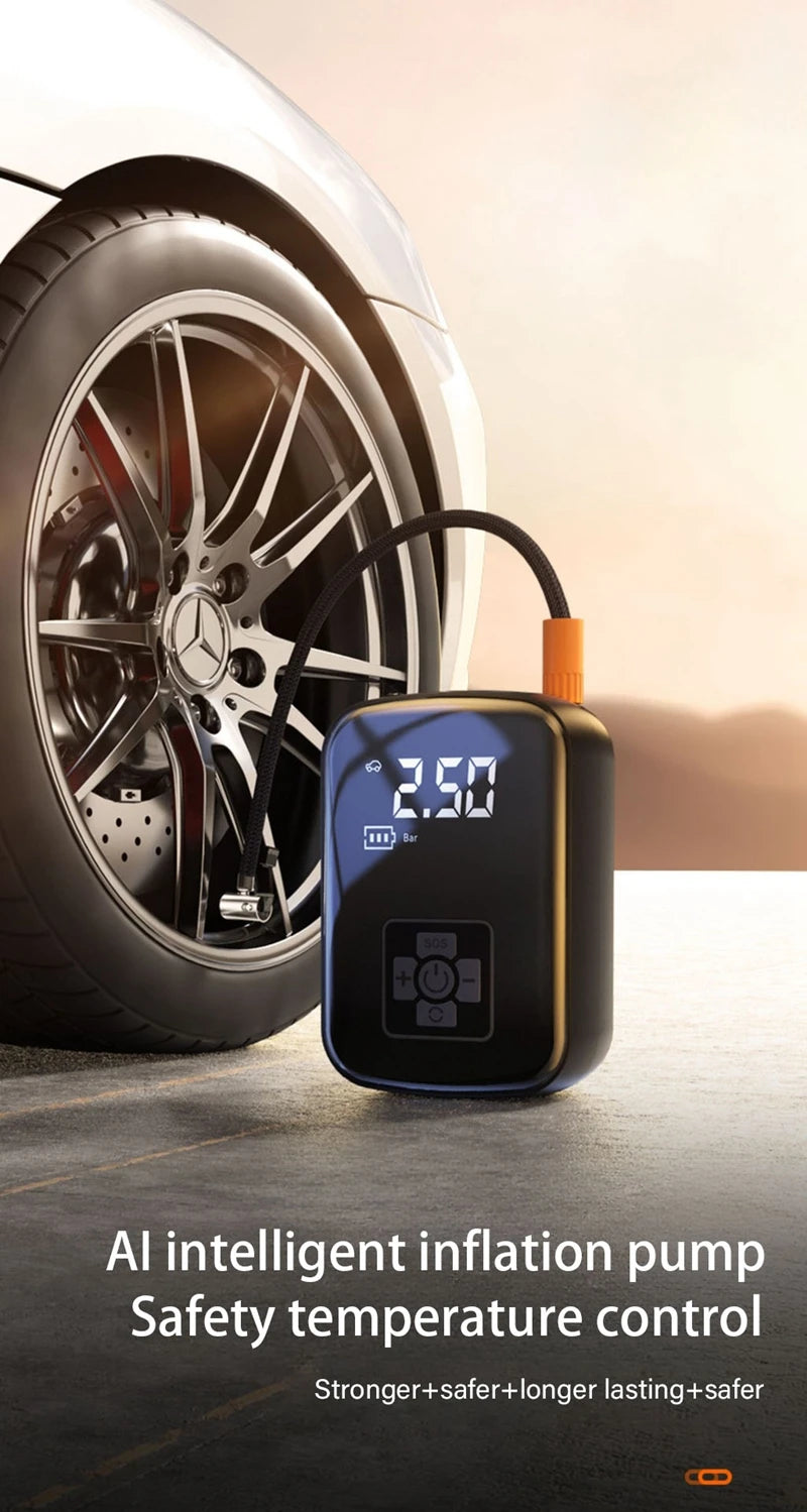 Portable Bicycle Pump 150 PSI - Wireless Electric Tire Inflator for Bikes, Cars, and More