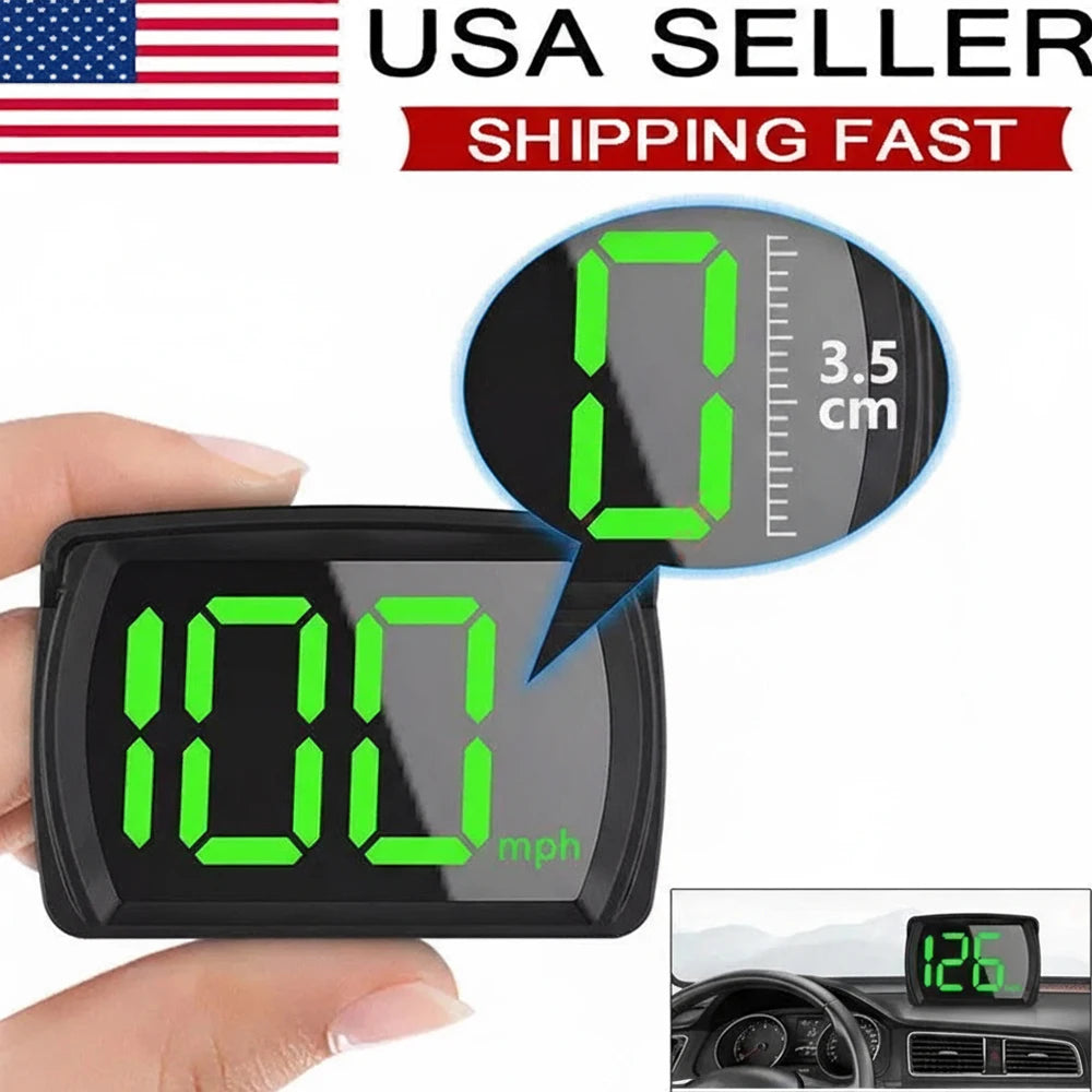NEW Universal Car GPS Digital HUD Speedometer Dual Chips KMH MPH Reminder Meter HD LCD Display Plug Play For All Vehicle PH043