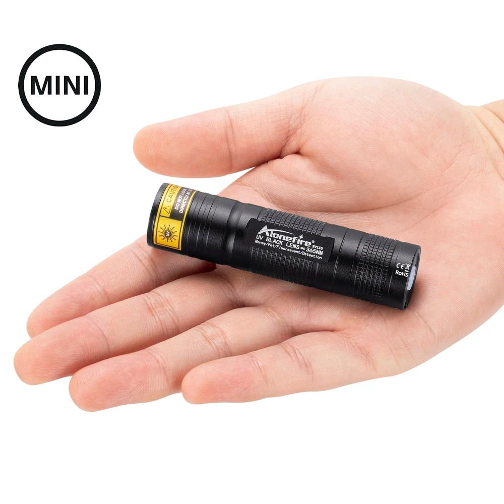 Mini 365nm/395nm UV Flashlight Usb Rechargeable UV Glue Curing Torch Cat Dog Pets Urine Tinea Money Ore Scorpion Detection Light