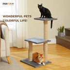 Cat Tree Cat Tower for Indoor Cats 2 Styles Cat Activity Tree with Cat Scratching Posts Big Hammock and Removable Top Perch Grey