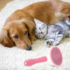 Non-Slip Pet Grooming Brush, ABS Material Easy to Clean, Massage & Deshed, Comfortable Ergonomic Design