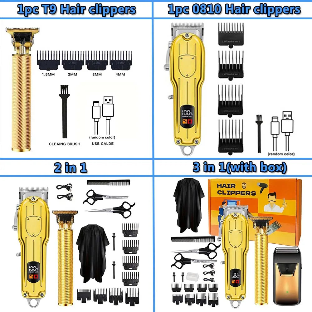 3 in1/1pc Professional Hair Clipper Kit Electric Shaver for Barber Men's Hair Trimmer Electric Shaver Hair Cutting Machine