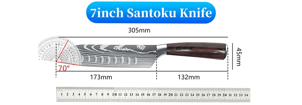 9 Types of Stainless Steel Kitchen Knife, Japanese Chef Knife, Meat Cleaver, Santoku, Bread, Boning, Slicing, Fruit Knife with Gift Box