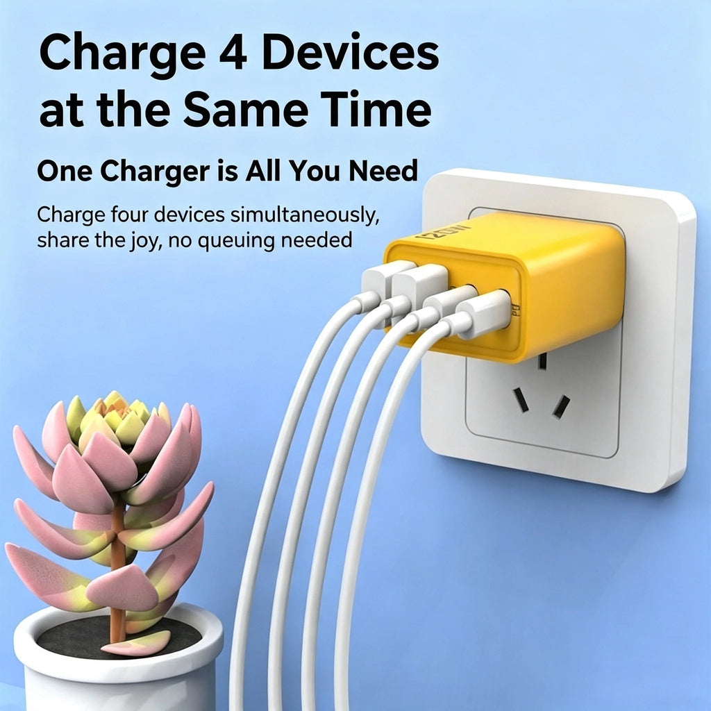 120W Double PD Fast Charger with Type-C & QC3.0 Ports Support PD Charging Protocol 5V 2A Charging Adapter