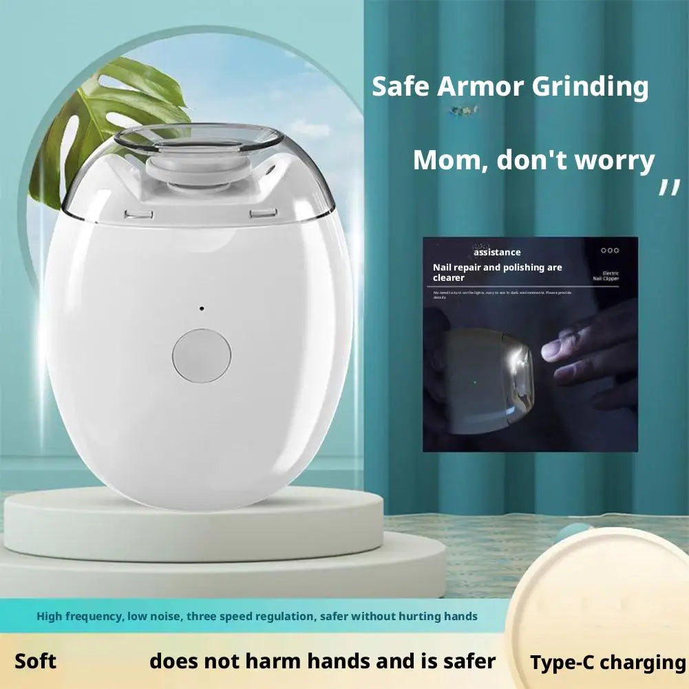 2 IN 1 Electric Nail Trimmer With LED Light Automatic Nail Grinder Trimmer For Baby Adult Mini Manicure Tools Nail Care