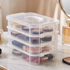 HOMEFISH Transparent Plastic Storage Box with Lid Partitioned Drawer Organizer Building Block Portable Storage Container