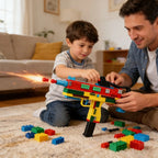 SIG17/USP Building Block Toy Gun Shell Throwing Continuous Firing Airsoft Blowback Empty Hanging Toy Pistol for Outdoor CS Game