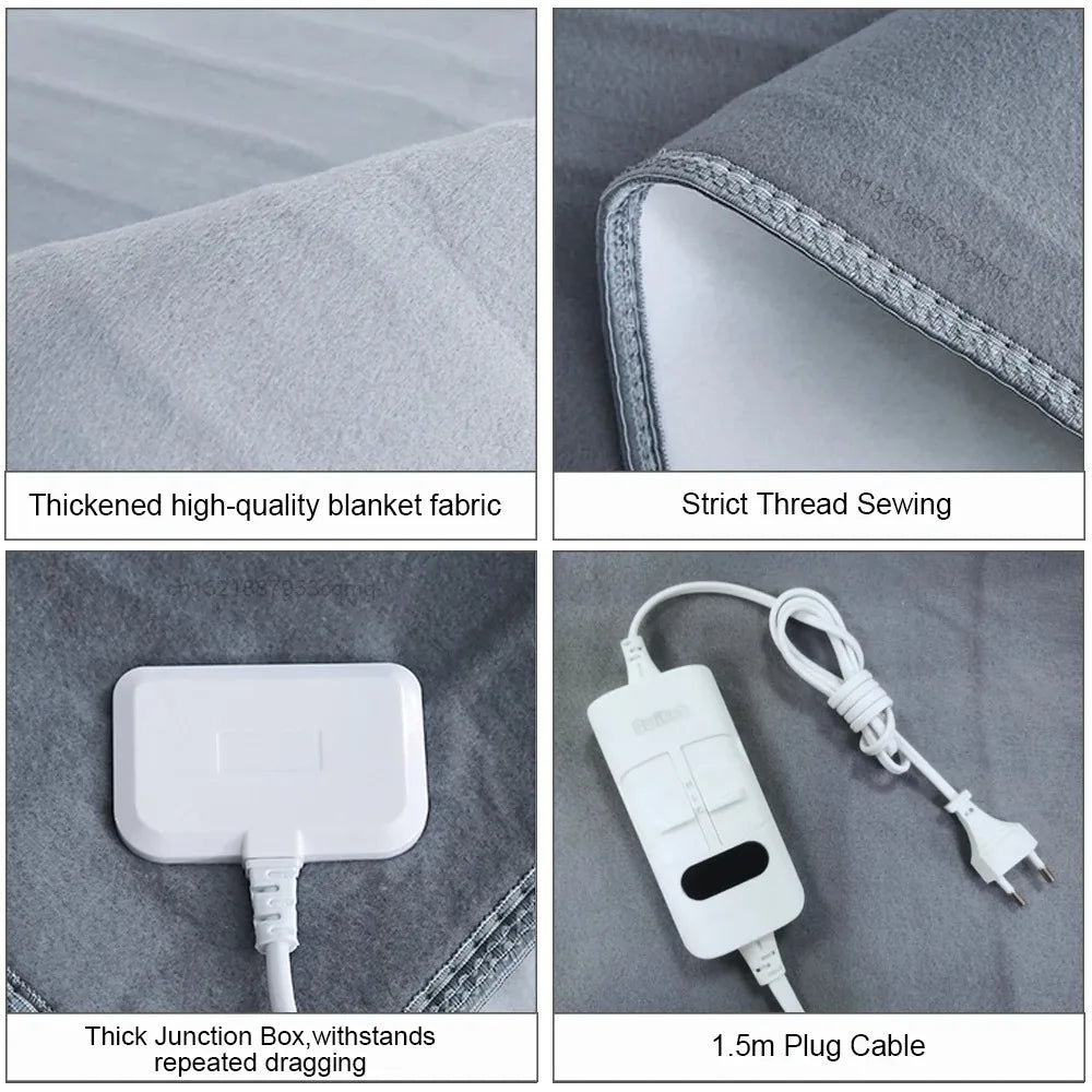 Electric Blanket 220V EU Plug Striped Printing Winter Insulation Heating Electric Blanket Constant Temperature Control