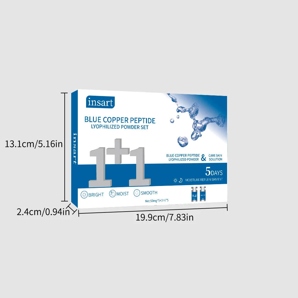 Blue Copper Lyophilized Powder Set Moisturizing Whitening Face Serum Anti Wrinkle Smooth Tender Skin Care Brighten Essence