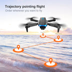 The 2026 upgraded E88 PRO MAX drone features dual 8K cameras, an on-screen remote control, two batteries, one-button return, foldability, USB charging, Wi-Fi, and flight gaming capabilities. Suitable for beginners, it makes a