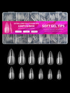 100/320/600Pcs Short Almond Nail Tips Soft Gel Nail Tips Full Cover False Nail Tips For Acrylic Nails  Salon Home Press On Nails