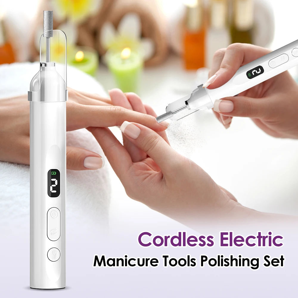 Electric Nail Polisher Drill Bits Set Nails Grinding Polishing Cuticle Trimmer Art Sanding File Pen Manicure Professional Device