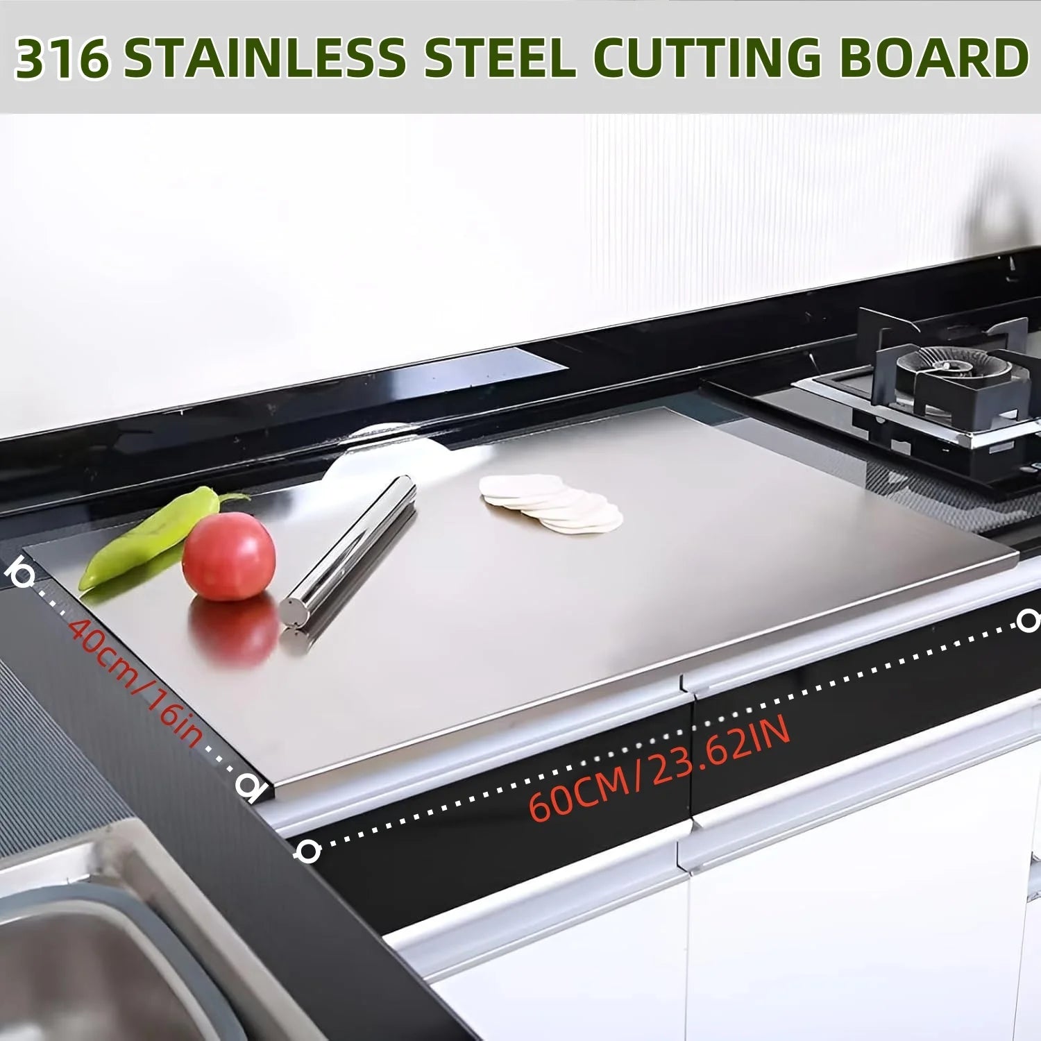 Stainless Steel Cutting Boards for Kitchen, Kneading Cutting Board Mats, Metal Cutting Board for Meat, Fruits, Vegetables, Bread, and Baking Small Cutting Boards