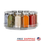 Clear Plastic Turntable Organizer 10 Inch Low Wall Modular Storage System Spice Cabinet 360 Degree Rotation Efficient Kitchen