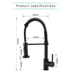 Rozin Matte Black Kitchen Faucet Deck Mounted Mixer Tap 360 Degree Rotation Stream Sprayer Nozzle Kitchen Sink Hot Cold Taps