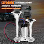 600DB Horn 12V Super Loud Car Electric Horn Dual Trumpets Air Horn Speaker For Car SUV Vehicle Boat Train Motorcycle RV Truck