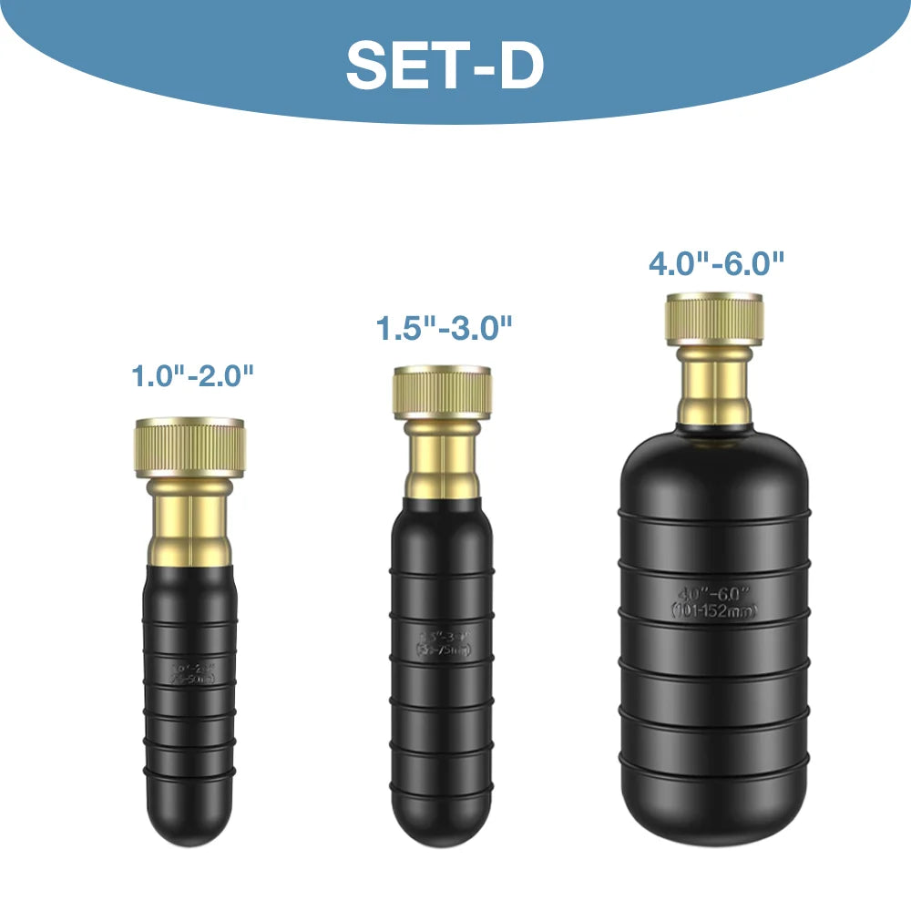 Drain Cleaning Tool, Pipe Unclogging Tool, For 1"-6" Pipes, Rubber Drain Bladder, Used To Unclog Bathroom, Sink, And Sewer Pipes