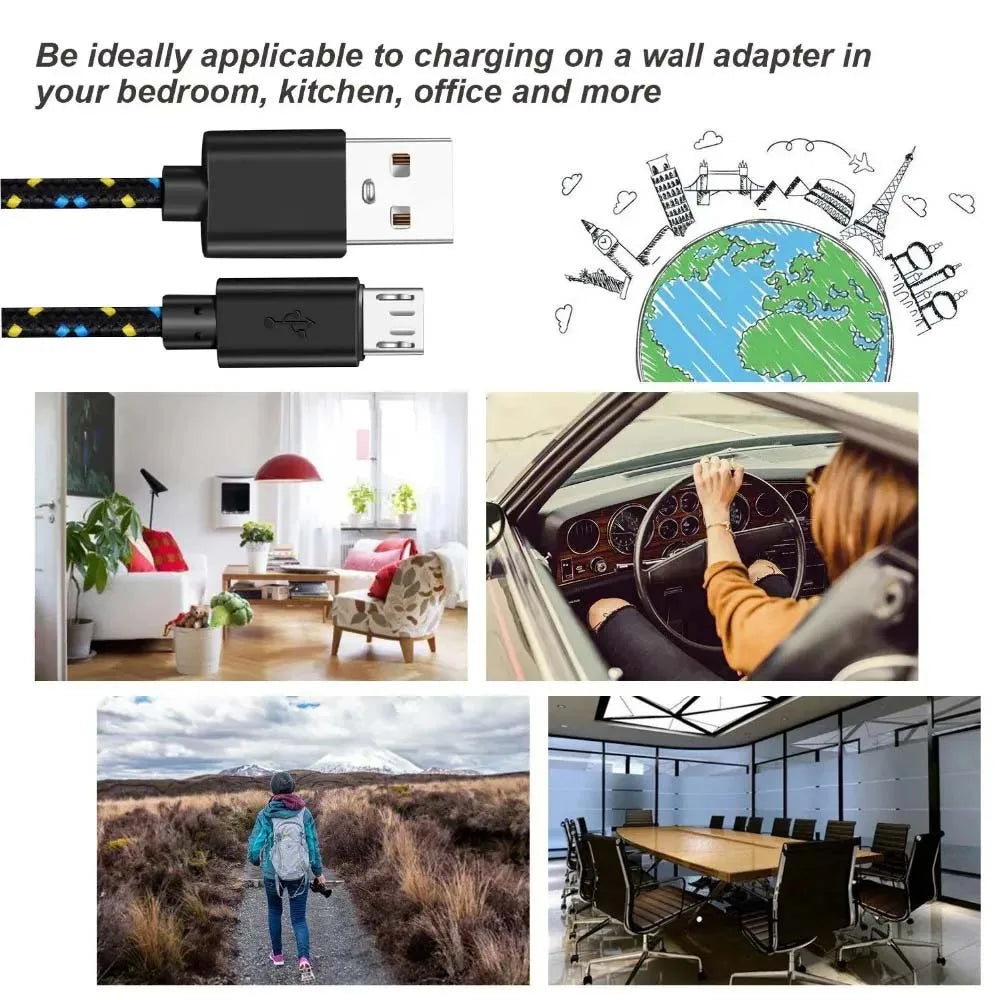 1M/2M/3M Micro USB Cable Mobile USB Charger Cable Data Sync Wire For Samsung Huawei Xiaomi Android Phone USB Micro Cables