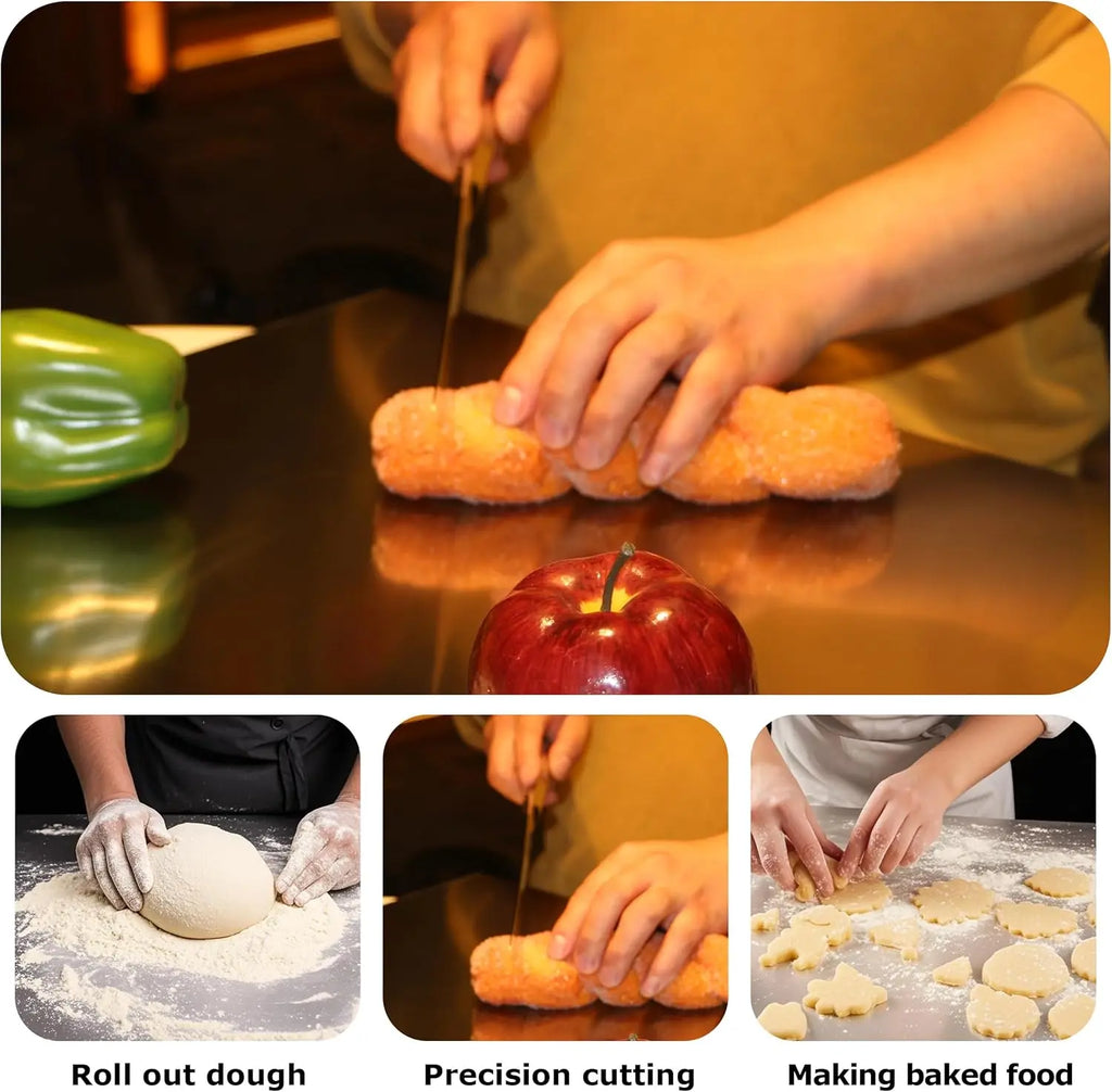 Stainless Steel Cutting Boards for Kitchen, Kneading Cutting Board Mats, Metal Cutting Board for Meat, Fruits, Vegetables, Bread, and Baking Small Cutting Boards