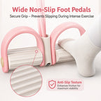 Pink 6-Tube Foot Pedal Resistance Band Space-Saving Figure Sculpting Tool Portable Home Fitness for Ab Core Back Shaping
