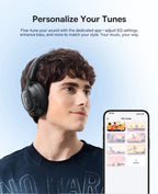 Baseus Bass Wireless Headphones Bluetooth 6.0 98% Noise Canceling Over Ear Headset Spatial Audio Earphone 80H Time