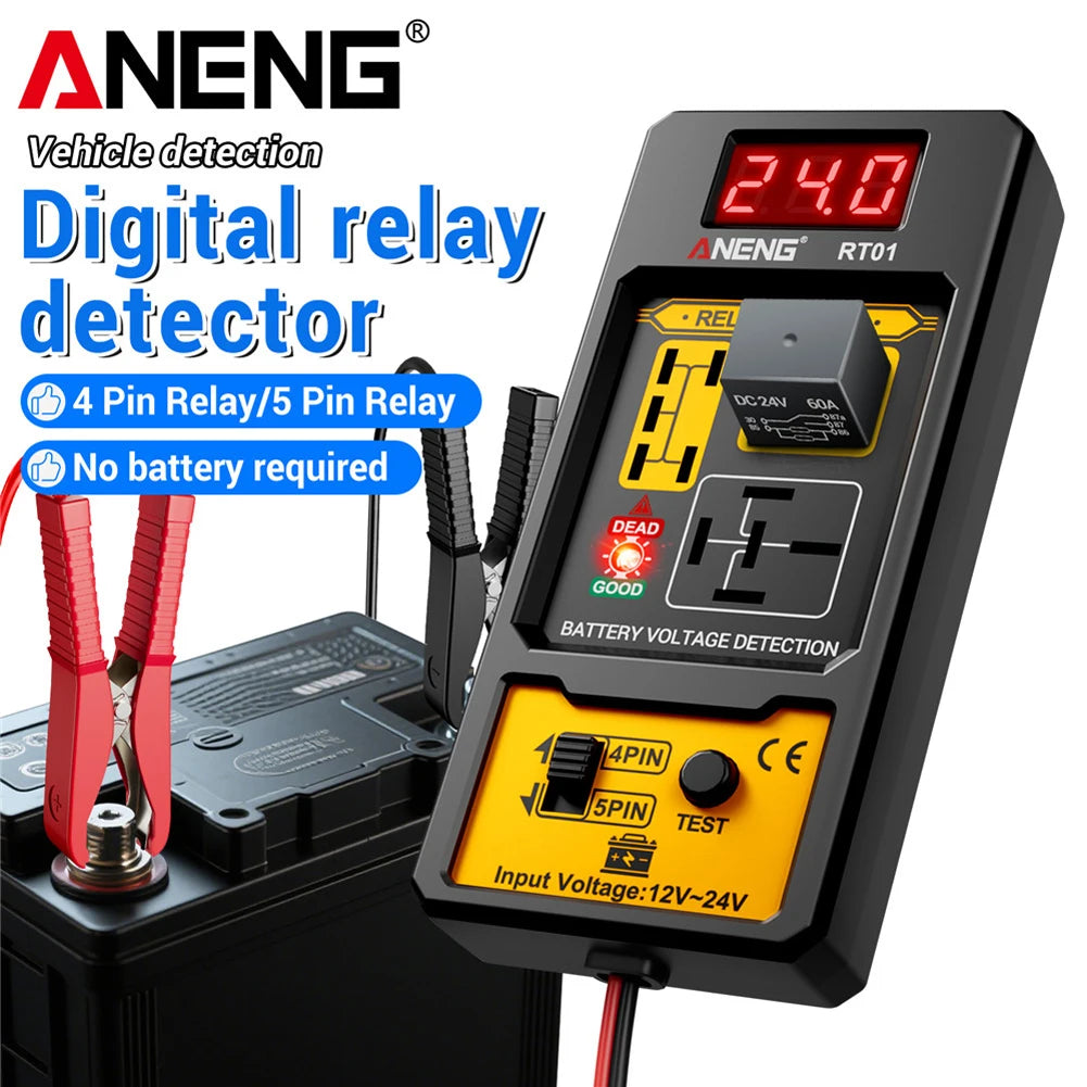 Car Relay Tester ANENG RT01 Universal 12-24V Automotive Car Battery Voltage Tester Check LED Indicator Light Relay Diagnostic