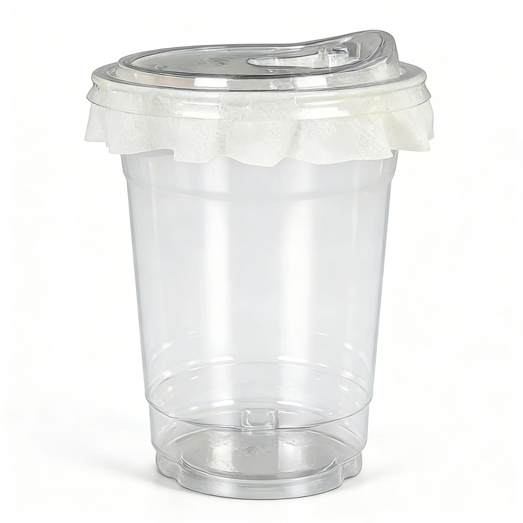 20 PCS PET Cold Drink Cups with Lids Leak-Proof Disposable Clear Plastic Cups for Iced Coffee Bubble Tea Smoothie