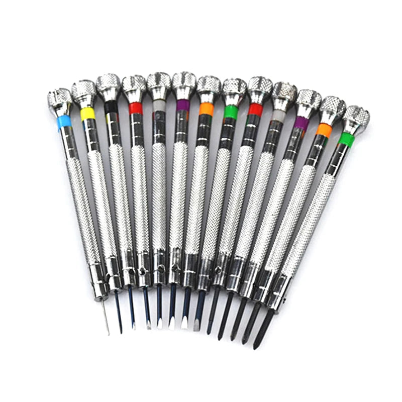13PCS/Set Professional 0.6-2.0mm 90mm Long Slotted Cross Screwdriver Kit Watchmakers Watch Repair Tools Set