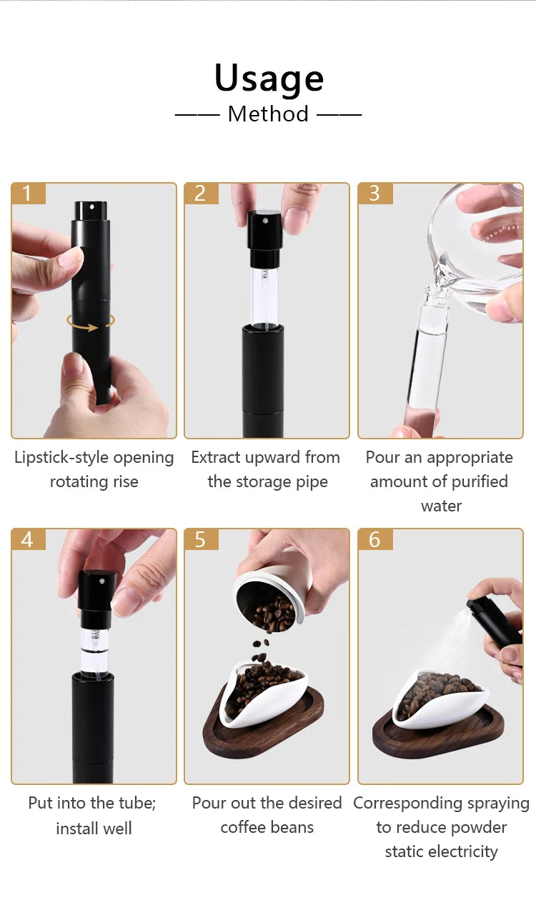 Coffee Bean Spray Bottle Anti Fly Anti Static Mini Multi Color RDT Sprayer Portable Humidifier Coffee Grinder Accessories