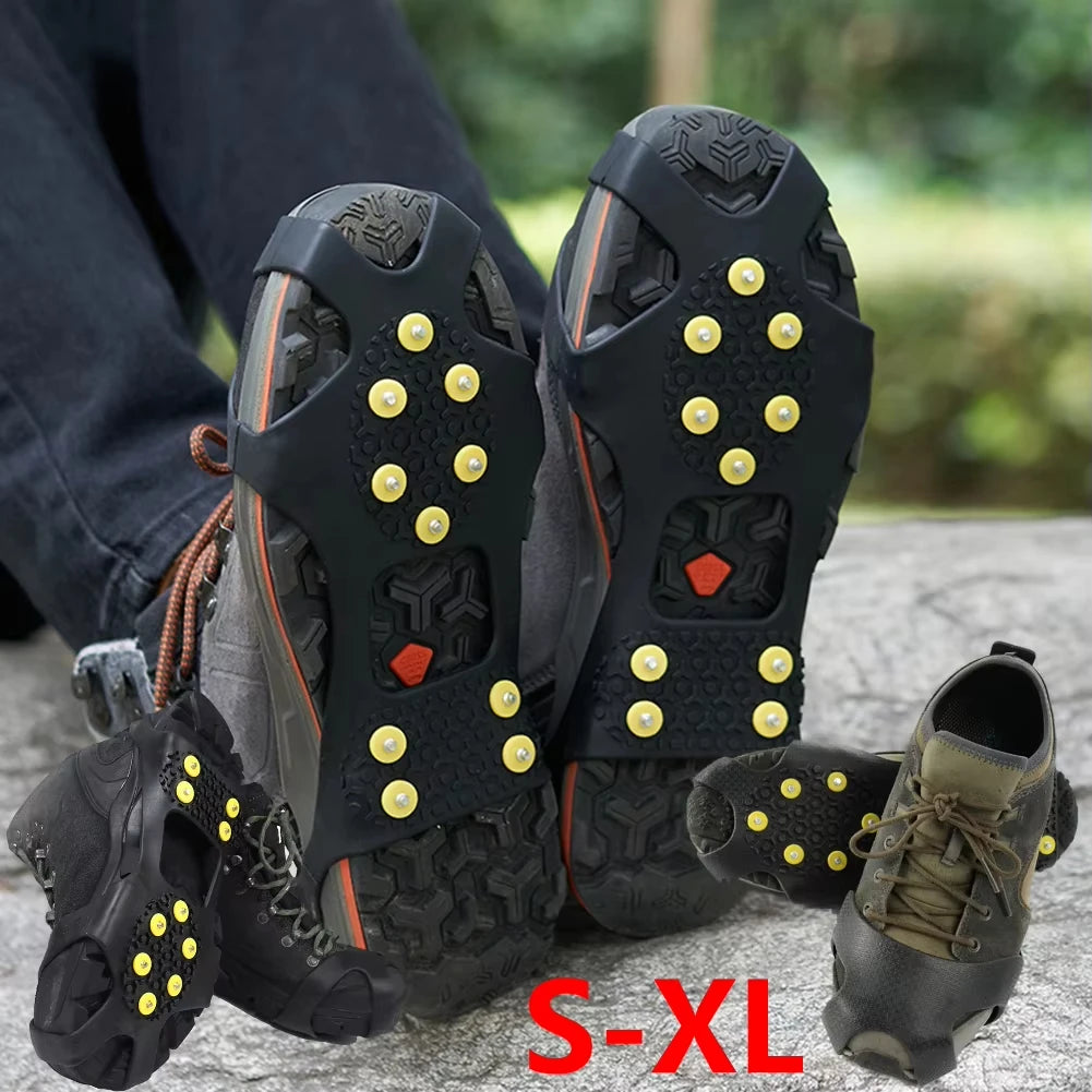 Outdoor Snow Claw Shoe Covers for Men and Women 10 Teeth Rock Climbing Crampons Non-Slip Climbing Cleats Hiking Accessories