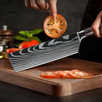 9 Types of Stainless Steel Kitchen Knife, Japanese Chef Knife, Meat Cleaver, Santoku, Bread, Boning, Slicing, Fruit Knife with Gift Box