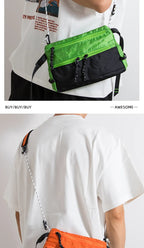 Outdoor Sports Crossbody Sling Bag Nylon Retro Waterproof Tear-Resistant for Cycling Running Hiking Outdoor Essentials