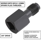 5pcs Oxygen Sensor Wrench Kit for Automotive O2 Socket Removal Install Offset Vacuum Sensor Socket Thread Chaser Tool