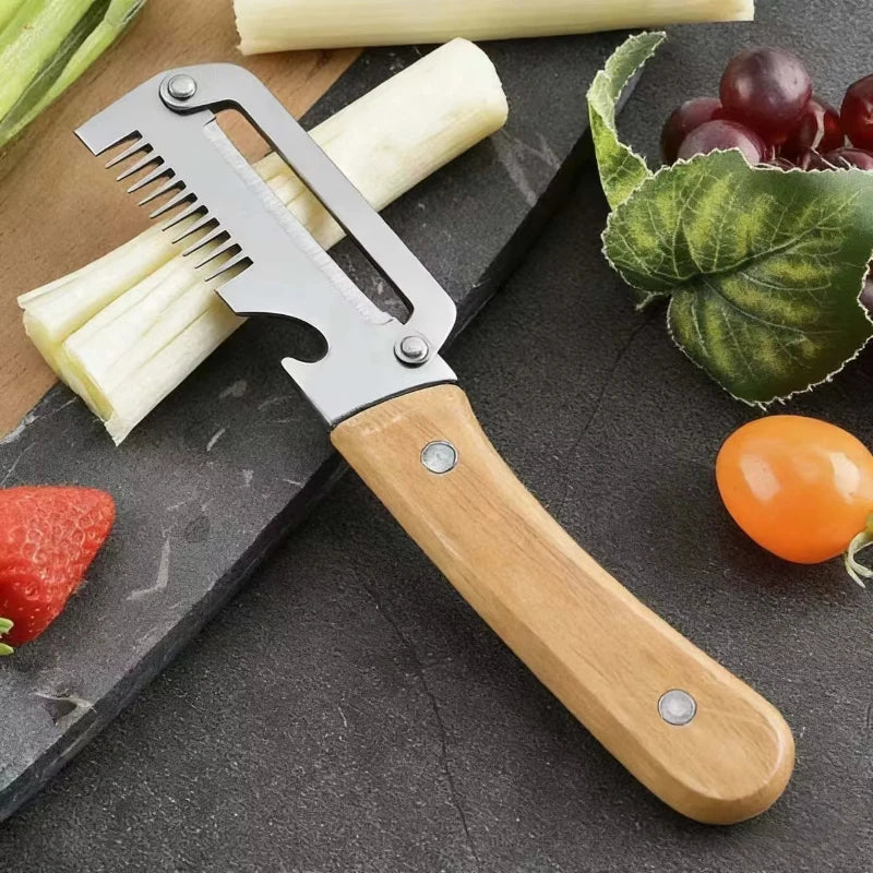 2026 New Ergonomic Paring Knife with Wood Handle Stainless Steel Vegetable Peeler 2-in-1 Fruit & Potato Peeler for Kitchen