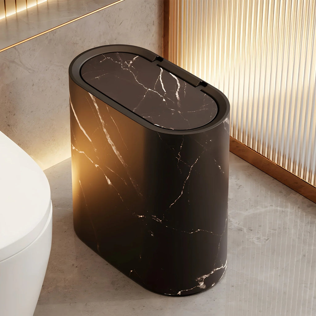 1pc Trash Can - 3.7 Gallon Dual Barrel, Odor Resistant, Easy To Clean, Rust Resistant, Ideal For Bathrooms, Kitchens, Offices