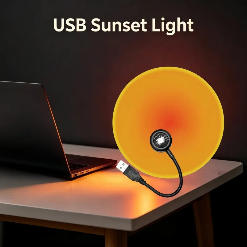 LED Sunset Lamp Nightlights USB Projector Birthday Party Decoration Mood Lights For Bedroom Living Room Wall Photography