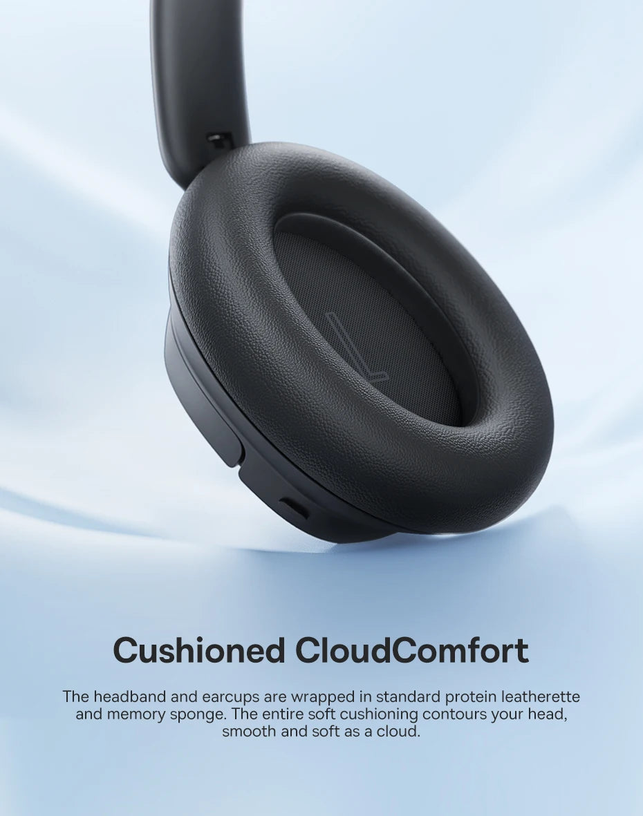 Baseus Bass Wireless Headphones Bluetooth 6.0 98% Noise Canceling Over Ear Headset Spatial Audio Earphone 80H Time