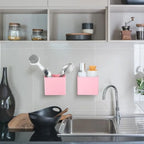 2 Pcs Wall Mounted Organizer Non-drilling Adhesive Floating Shelf Wall Bin Organizer Hanging Storage Containers for Bedroom Bat