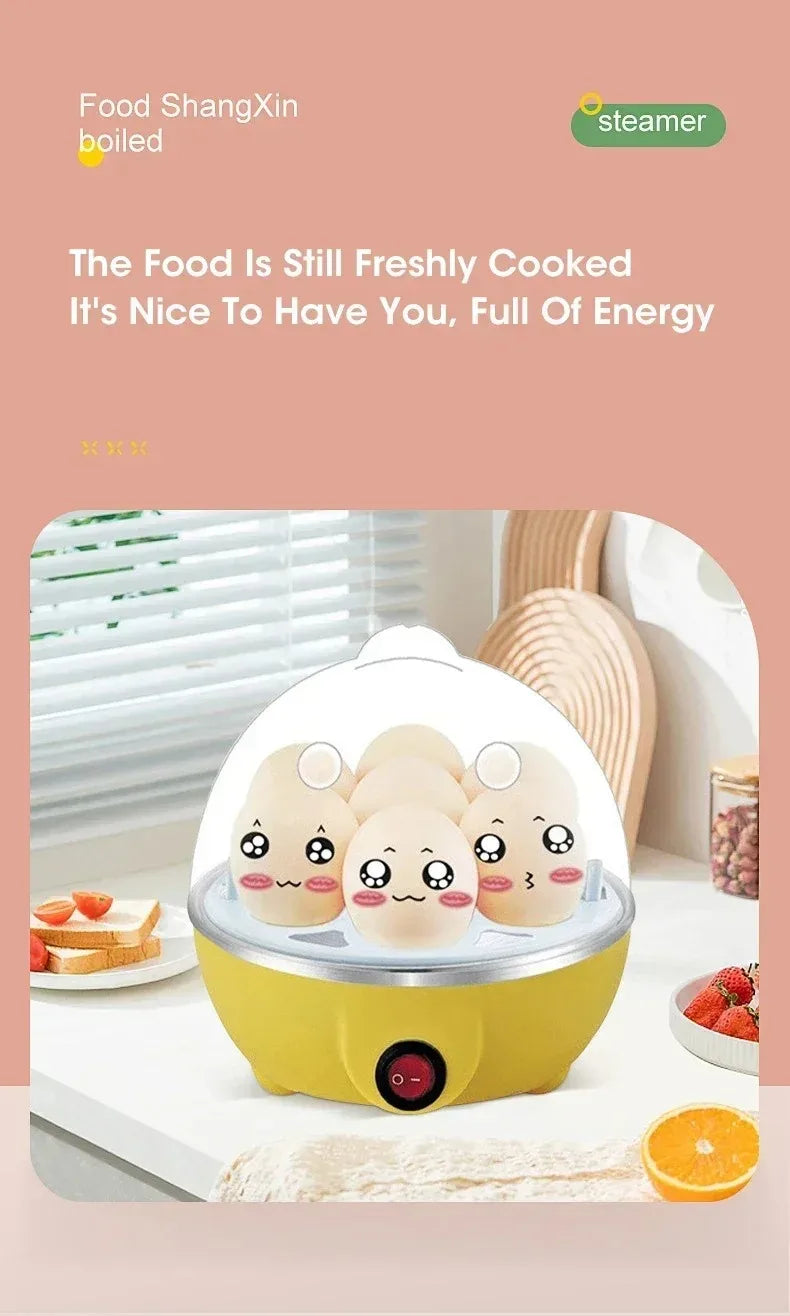 Automatic Electric Egg Steamer 7 Eggs Capacity Double Layer Design for Custard Boiling Poaching Fast Breakfast Kitchen Appliance