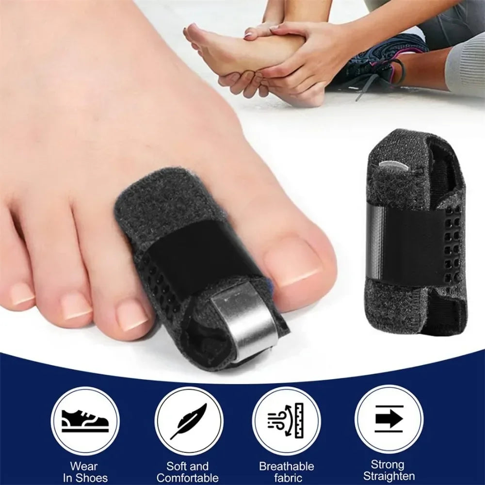 Left Right 2Pcs Toe Splint Straightener Hammer Separator Corrector Crooked Fingers Claw Stabilizer Corrector Pain Relief