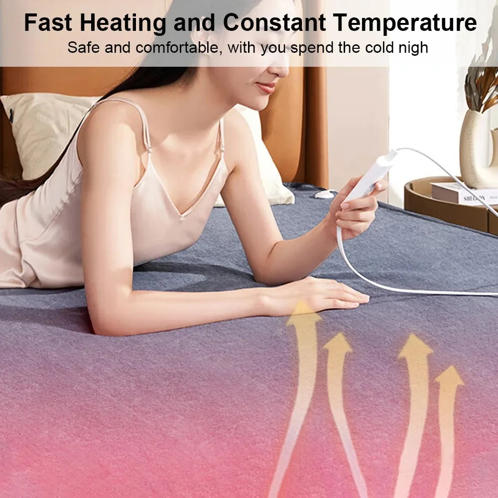 Electric Blanket 220V EU Plug Striped Printing Winter Insulation Heating Electric Blanket Constant Temperature Control