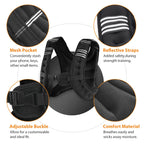 12lb Weight Vest with Reflective Stripe for Workout, Strength Training, Running, Fitness, Muscle Building, Weightlifting