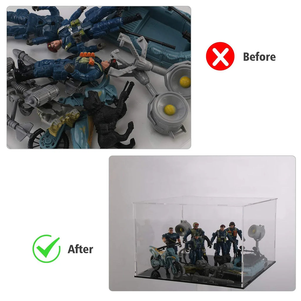 1:14 Scale Transparent Acrylic Display Box, Suitable for the Protection and Display of Toy Car Models, Building Blocks, Small Collectibles, and Figurines (Inner Dimensions 37X19X12Cm)