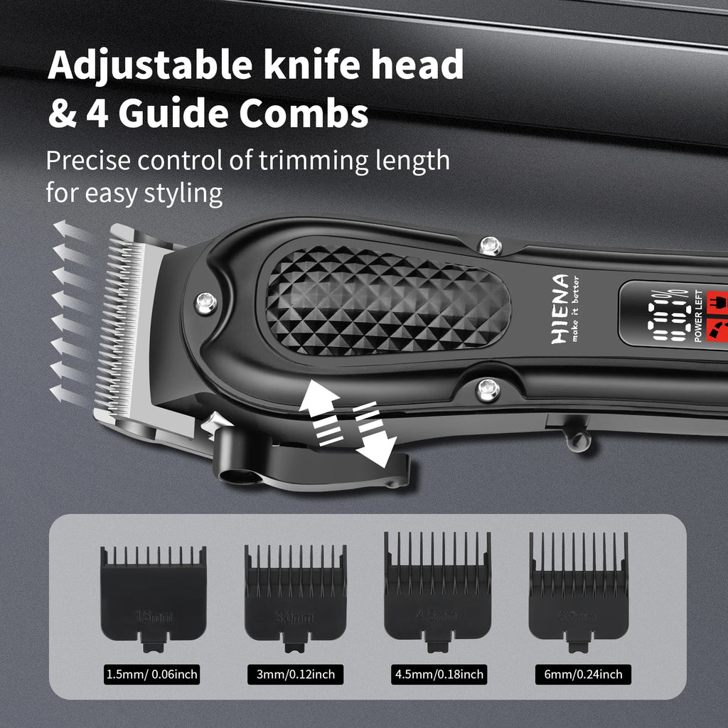HIENA PRO Professional Hair Clipper Set Cordless Barber Kit and Hair Cutting Set Electric Foil Shavers and Beard Trimmers set