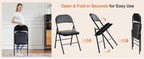 JHK Leather Padded Folding Living Room Chairs 2 Pack Sturdy Metal Foldable Chair Easy to Use and Storage Outdoor for Home Office